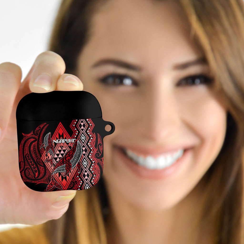 Aotearoa Iwi Ngapuhi AirPods Case NZ Maori Humpback Whale Taniko Motifs LT14 - Polynesian Pride