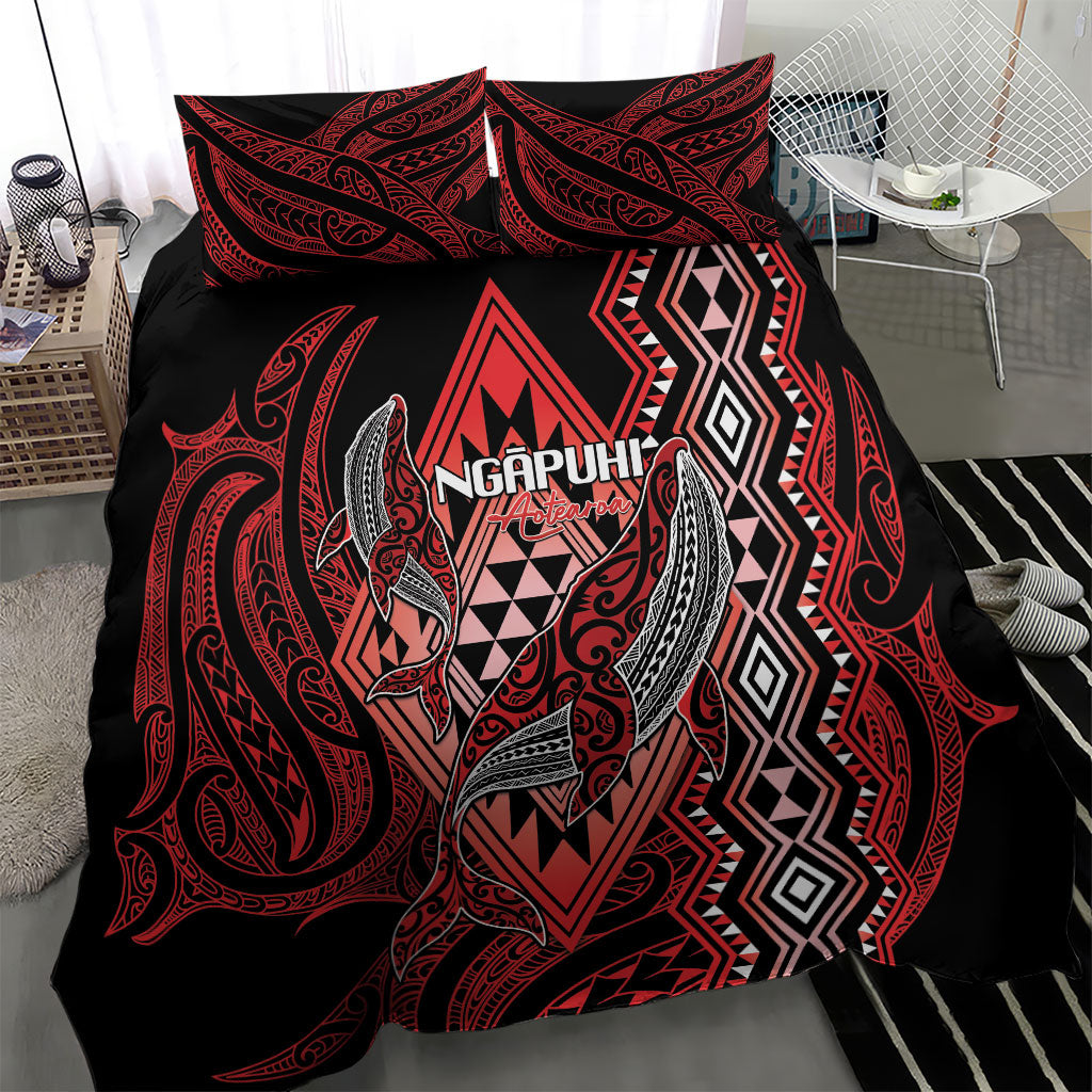 Aotearoa Iwi Ngapuhi Bedding Set NZ Maori Humpback Whale Taniko Motifs LT14 - Polynesian Pride
