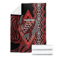 Aotearoa Iwi Ngapuhi Blanket NZ Maori Humpback Whale Taniko Motifs LT14 - Polynesian Pride