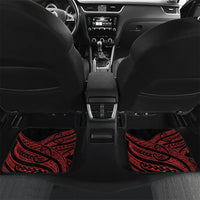 Aotearoa Iwi Ngapuhi Personalised Car Mats NZ Maori Humpback Whale Taniko Motifs LT14 Set 2pcs - Back Red - Polynesian Pride