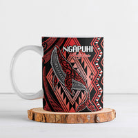 Aotearoa Iwi Ngapuhi Personalised Ceramic Mug NZ Maori Humpback Whale Taniko Motifs LT14 Red - Polynesian Pride