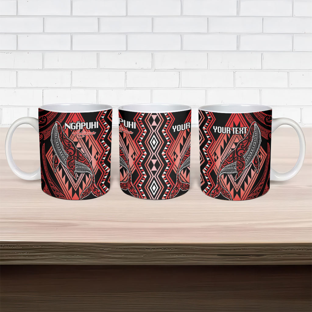 Aotearoa Iwi Ngapuhi Personalised Ceramic Mug NZ Maori Humpback Whale Taniko Motifs LT14 - Polynesian Pride