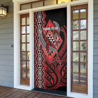 Aotearoa Iwi Ngapuhi Personalised Door Cover NZ Maori Humpback Whale Taniko Motifs LT14 - Polynesian Pride