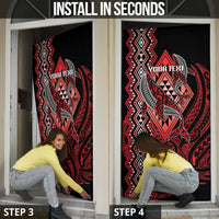 Aotearoa Iwi Ngapuhi Personalised Door Cover NZ Maori Humpback Whale Taniko Motifs LT14 - Polynesian Pride