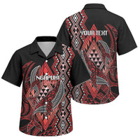 Aotearoa Iwi Ngapuhi Personalised Family Matching Long Sleeve Bodycon Dress and Hawaiian Shirt NZ Maori Humpback Whale Taniko Motifs LT14 Son's Shirt Red - Polynesian Pride