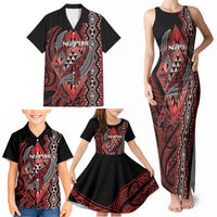 Aotearoa Iwi Ngapuhi Personalised Family Matching Tank Maxi Dress and Hawaiian Shirt NZ Maori Humpback Whale Taniko Motifs LT14 - Polynesian Pride