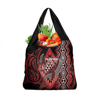 Aotearoa Iwi Ngapuhi Grocery Bag NZ Maori Humpback Whale Taniko Motifs LT14 1-pack One Size Red - Polynesian Pride