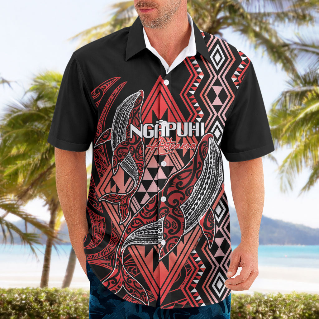 Aotearoa Iwi Ngapuhi Personalised Hawaiian Shirt NZ Maori Humpback Whale Taniko Motifs LT14 - Polynesian Pride