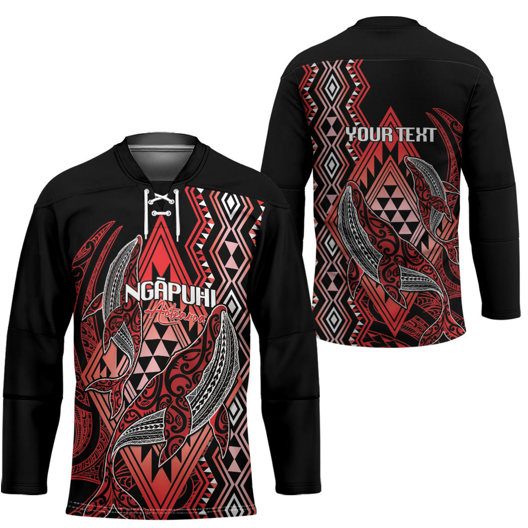 Aotearoa Iwi Ngapuhi Personalised Hockey Jersey NZ Maori Humpback Whale Taniko Motifs LT14 - Polynesian Pride
