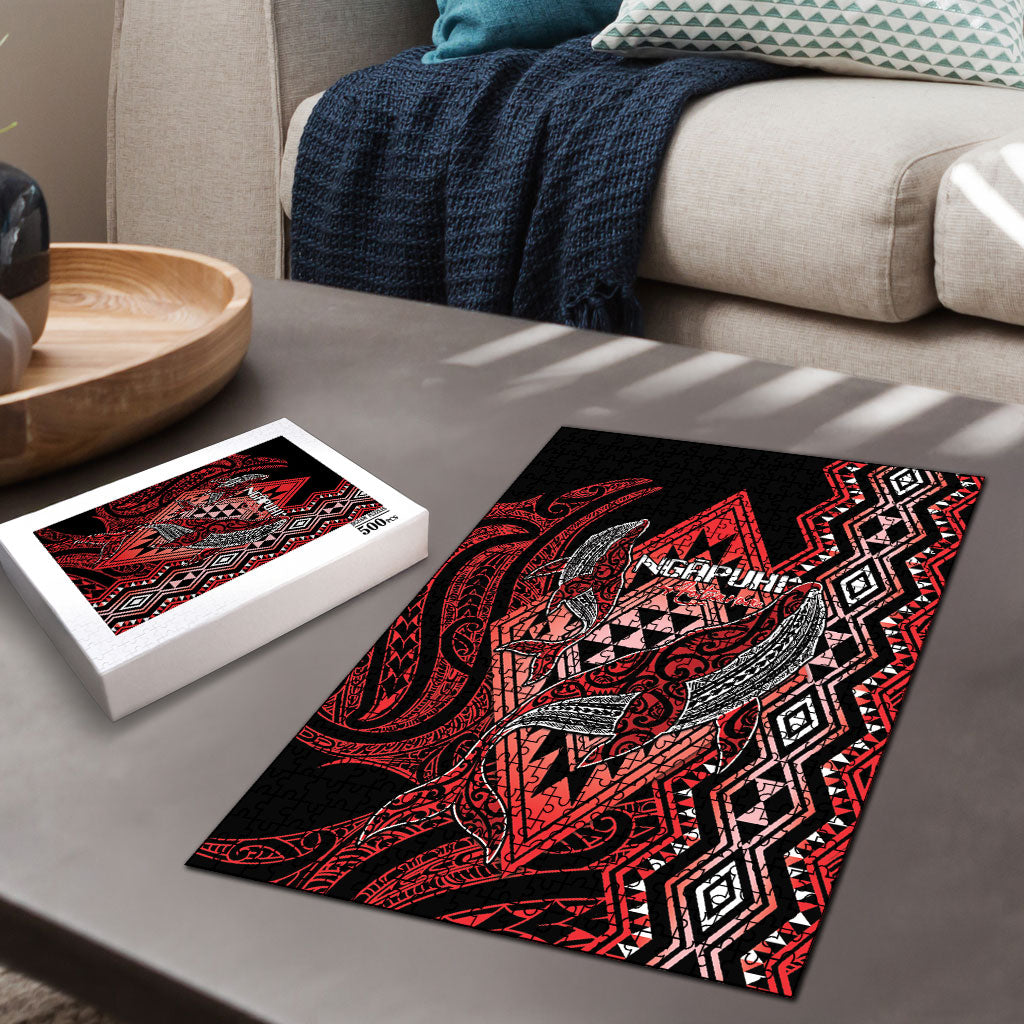 Aotearoa Iwi Ngapuhi Puzzle NZ Maori Humpback Whale Taniko Motifs LT14 - Polynesian Pride