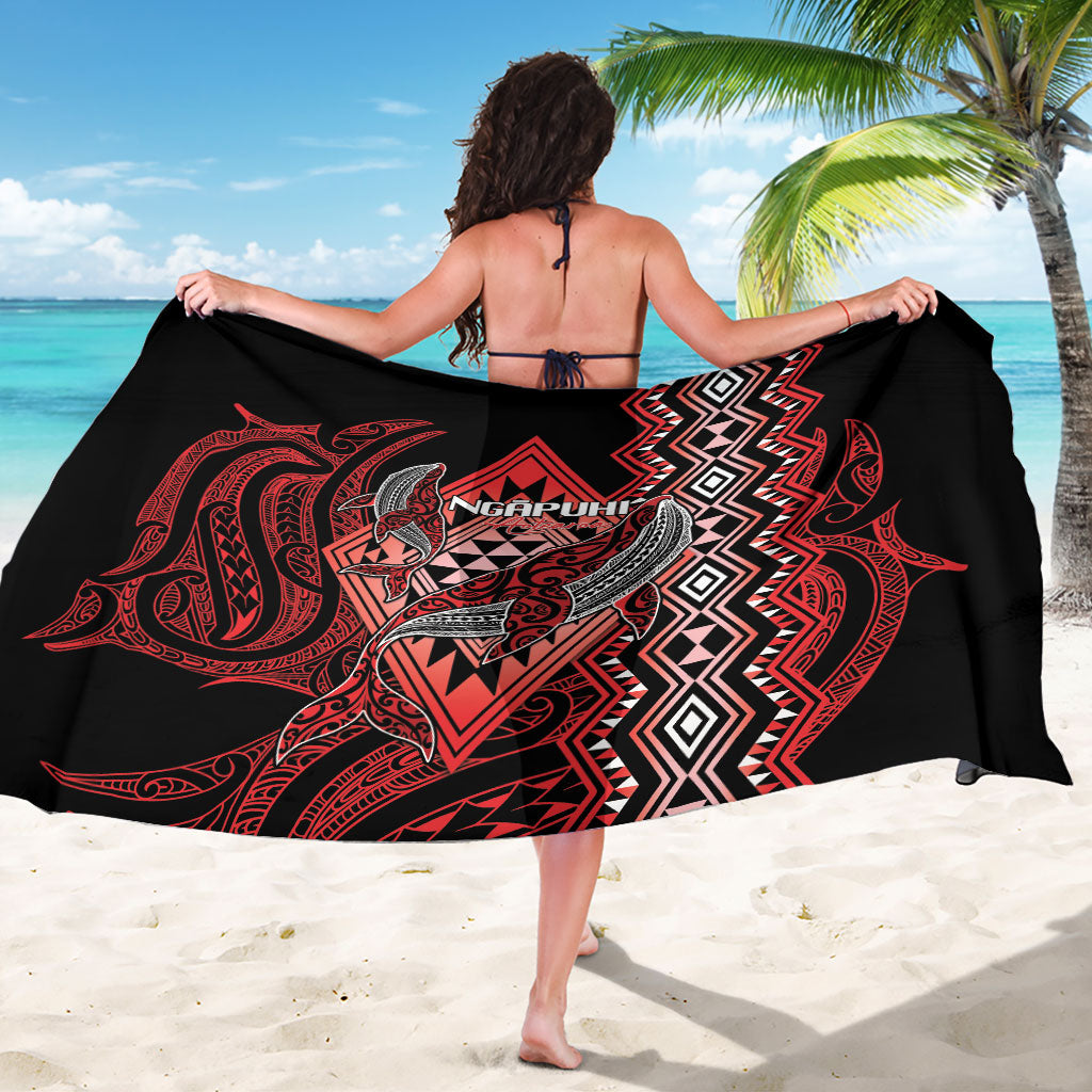 Aotearoa Iwi Ngapuhi Sarong NZ Maori Humpback Whale Taniko Motifs LT14 - Polynesian Pride