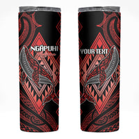 Aotearoa Iwi Ngapuhi Personalised Skinny Tumbler NZ Maori Humpback Whale Taniko Motifs LT14 Red - Polynesian Pride