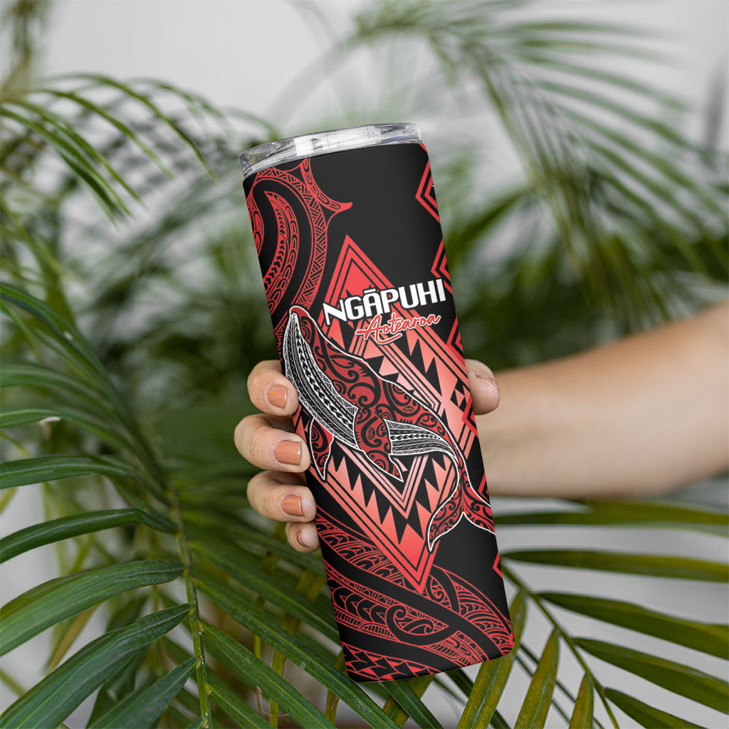 Aotearoa Iwi Ngapuhi Personalised Skinny Tumbler NZ Maori Humpback Whale Taniko Motifs LT14 - Polynesian Pride