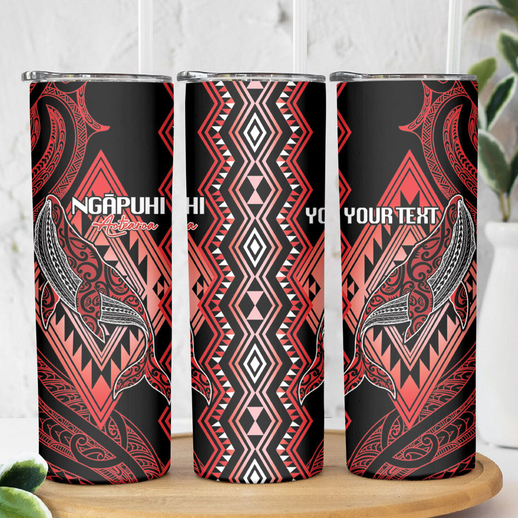 Aotearoa Iwi Ngapuhi Personalised Skinny Tumbler NZ Maori Humpback Whale Taniko Motifs LT14 - Polynesian Pride
