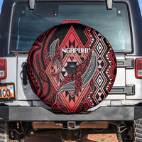 Aotearoa Iwi Ngapuhi Spare Tire Cover NZ Maori Humpback Whale Taniko Motifs LT14 Red - Polynesian Pride