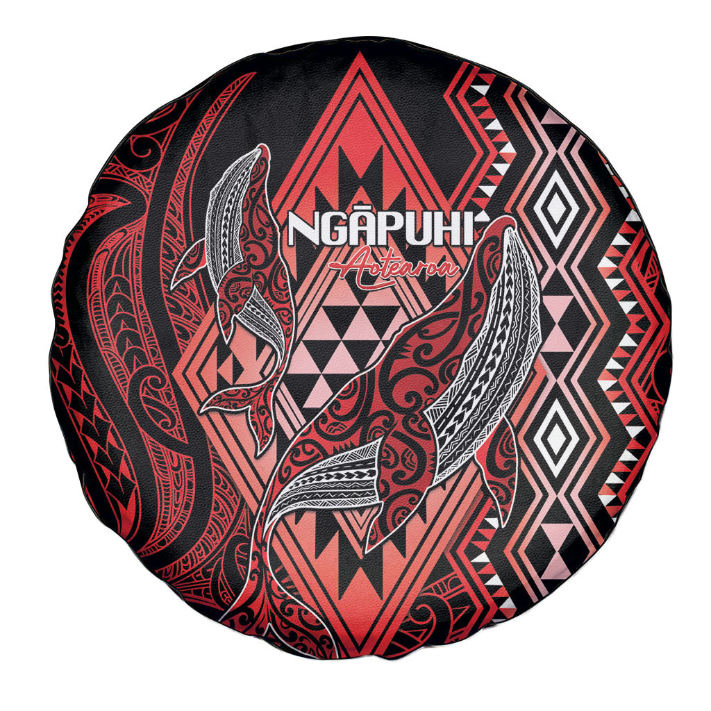 Aotearoa Iwi Ngapuhi Spare Tire Cover NZ Maori Humpback Whale Taniko Motifs LT14 - Polynesian Pride