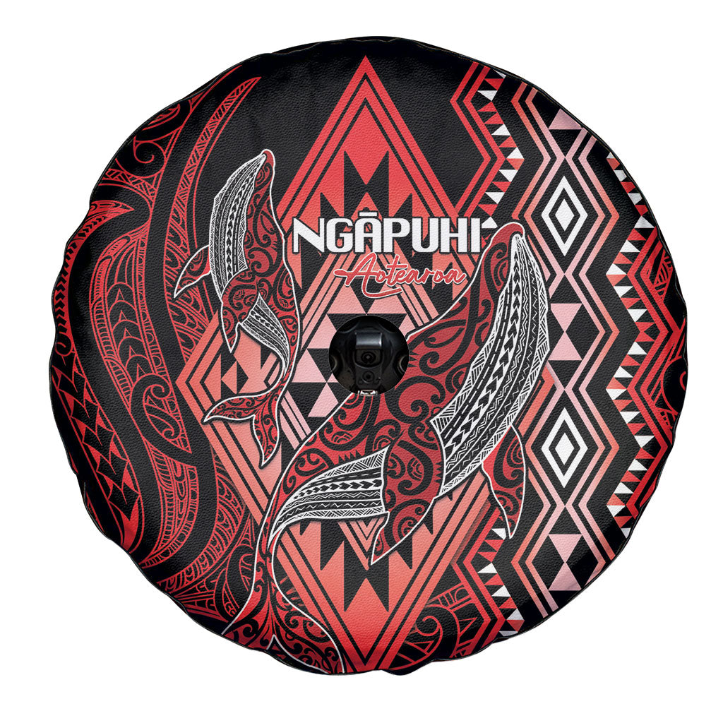Aotearoa Iwi Ngapuhi Spare Tire Cover NZ Maori Humpback Whale Taniko Motifs LT14 - Polynesian Pride