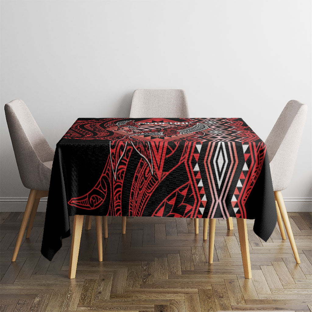 Aotearoa Iwi Ngapuhi Tablecloth NZ Maori Humpback Whale Taniko Motifs LT14 - Polynesian Pride
