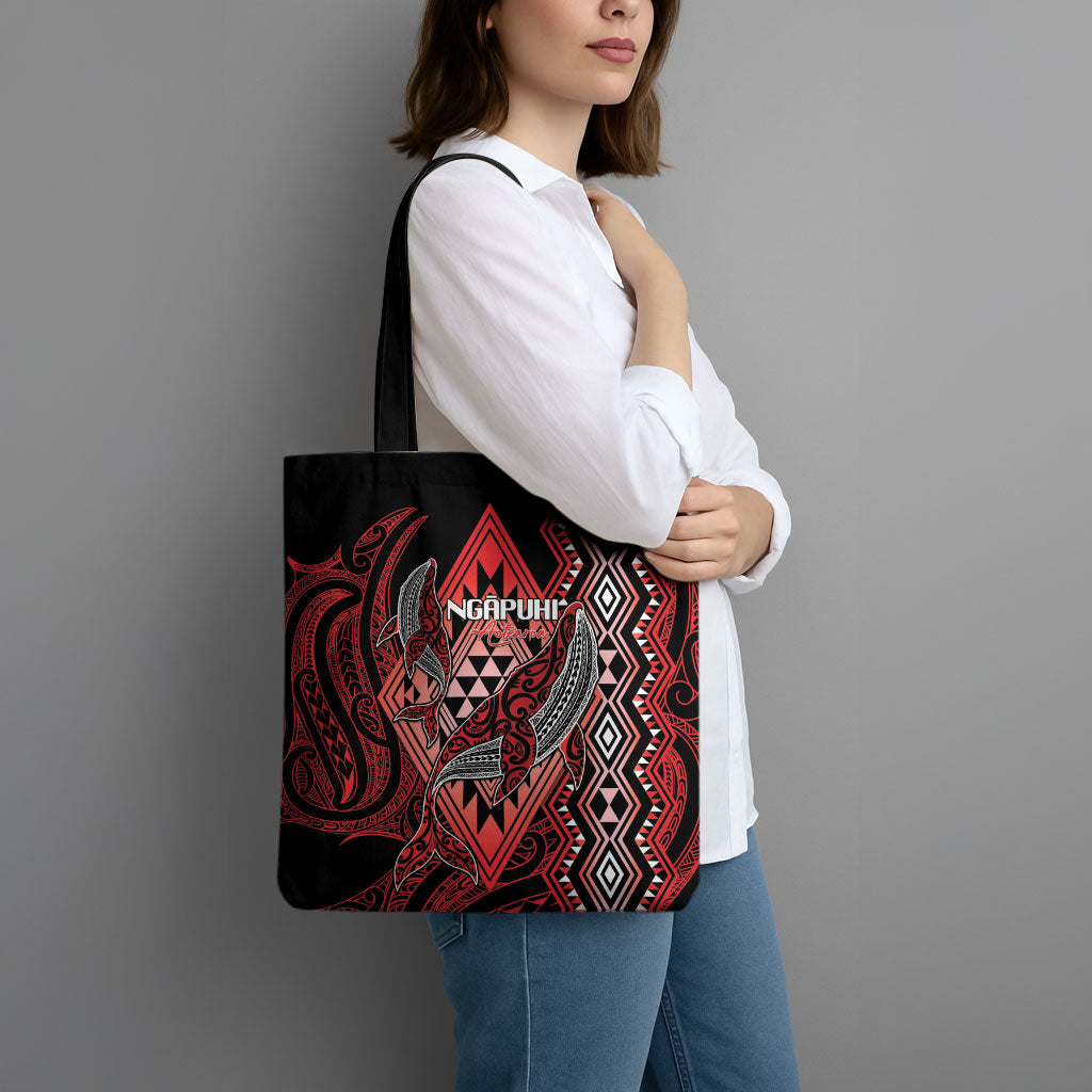 Aotearoa Iwi Ngapuhi Tote Bag NZ Maori Humpback Whale Taniko Motifs LT14 - Polynesian Pride