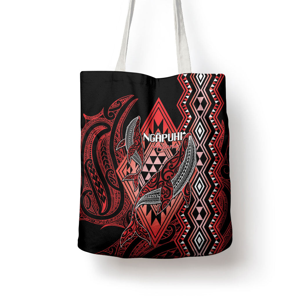 Aotearoa Iwi Ngapuhi Tote Bag NZ Maori Humpback Whale Taniko Motifs LT14 - Polynesian Pride