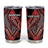 Aotearoa Iwi Ngapuhi Personalised Tumbler Cup NZ Maori Humpback Whale Taniko Motifs LT14 Red - Polynesian Pride