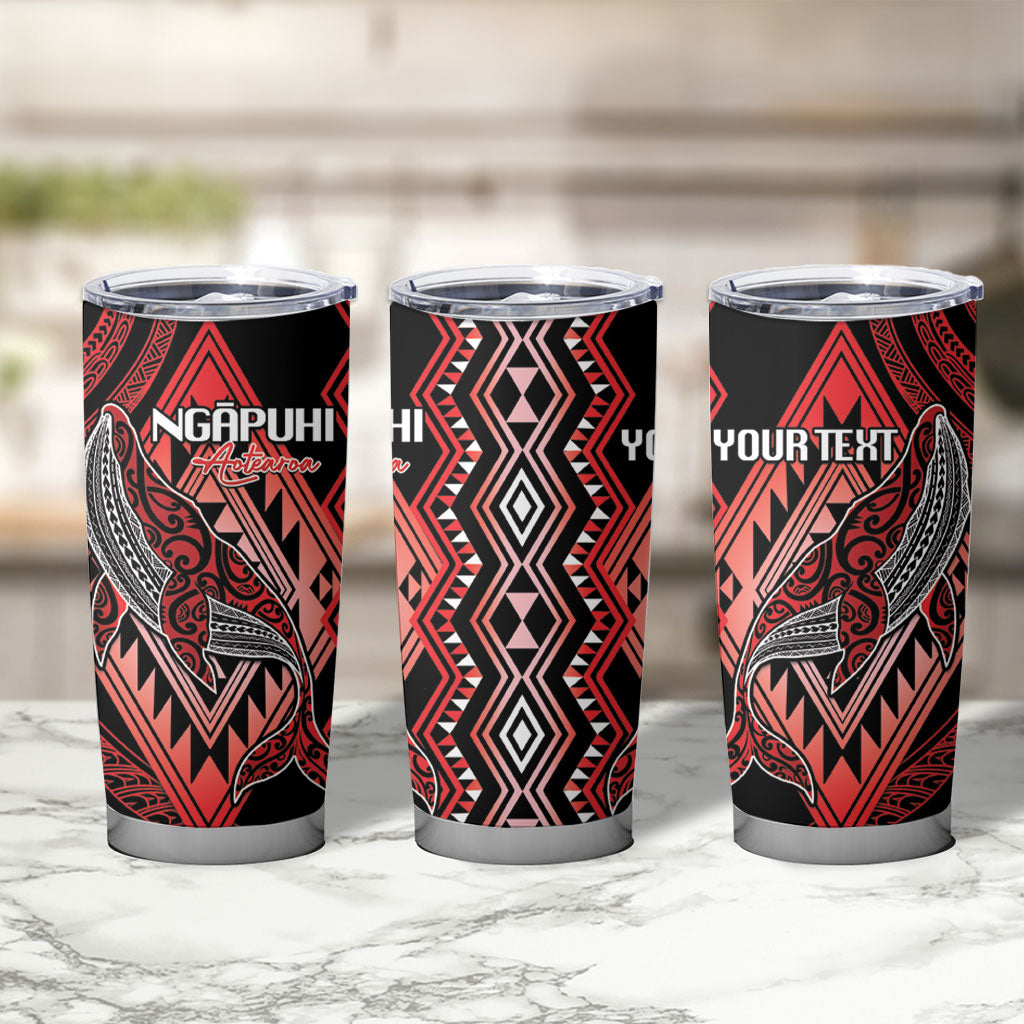 Aotearoa Iwi Ngapuhi Personalised Tumbler Cup NZ Maori Humpback Whale Taniko Motifs LT14 - Polynesian Pride