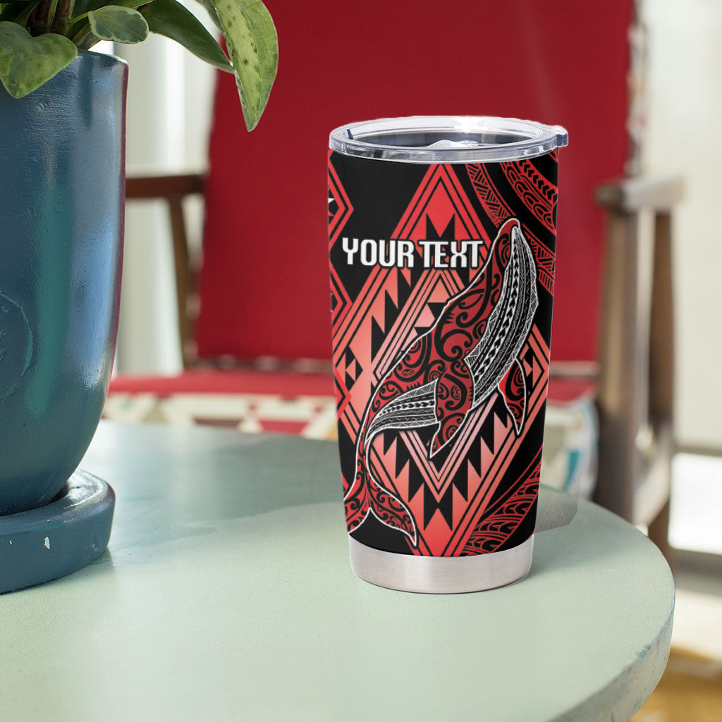 Aotearoa Iwi Ngapuhi Personalised Tumbler Cup NZ Maori Humpback Whale Taniko Motifs LT14 - Polynesian Pride