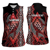 Aotearoa Iwi Ngapuhi Personalised Women Sleeveless Polo Shirt NZ Maori Humpback Whale Taniko Motifs LT14 - Polynesian Pride