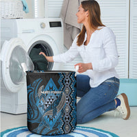 Aotearoa Iwi Ngati Porou Laundry Basket NZ Maori Humpback Whale Taniko Motifs LT14 - Polynesian Pride