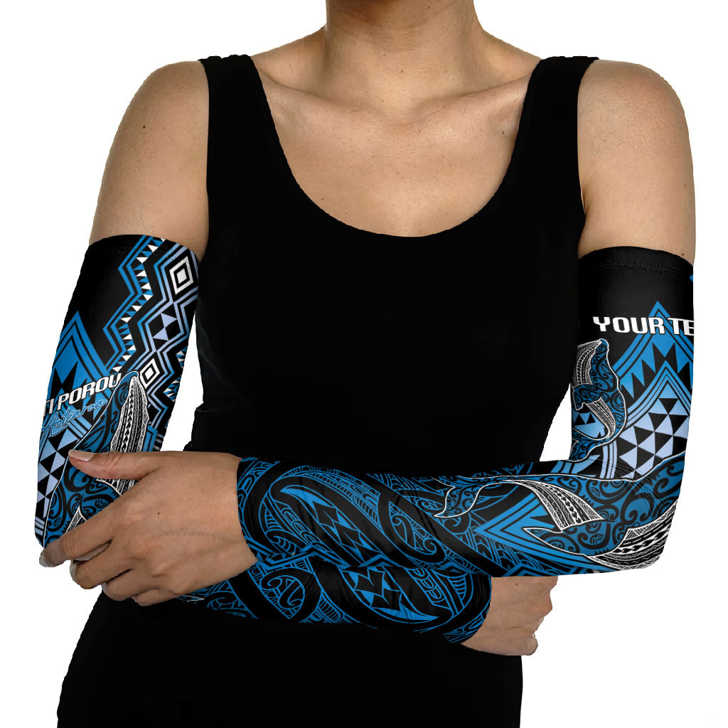Aotearoa Iwi Ngati Porou Personalised Arm Sleeves NZ Maori Humpback Whale Taniko Motifs LT14 - Polynesian Pride
