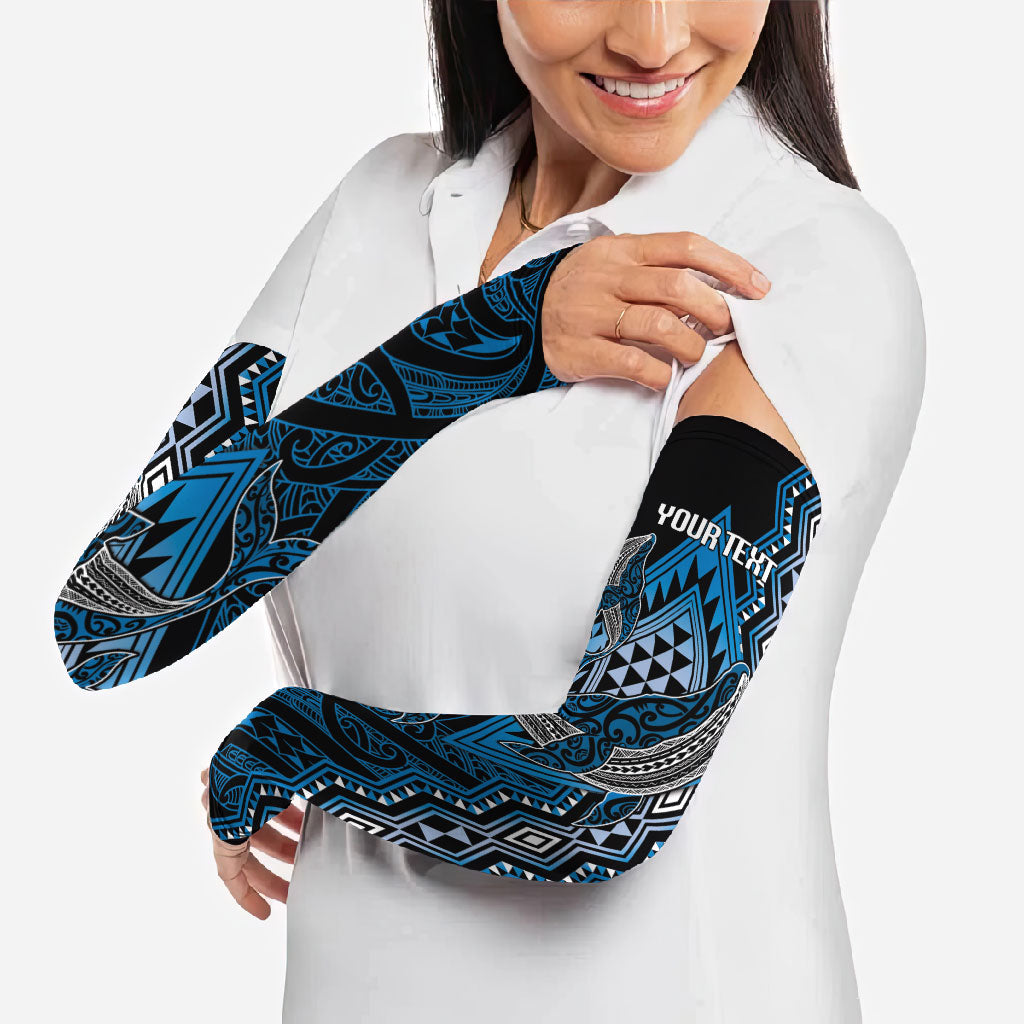 Aotearoa Iwi Ngati Porou Personalised Arm Sleeves NZ Maori Humpback Whale Taniko Motifs LT14 - Polynesian Pride