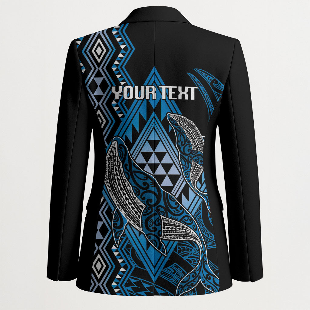 Aotearoa Iwi Ngati Porou Personalised Blazer NZ Maori Humpback Whale Taniko Motifs LT14 - Polynesian Pride