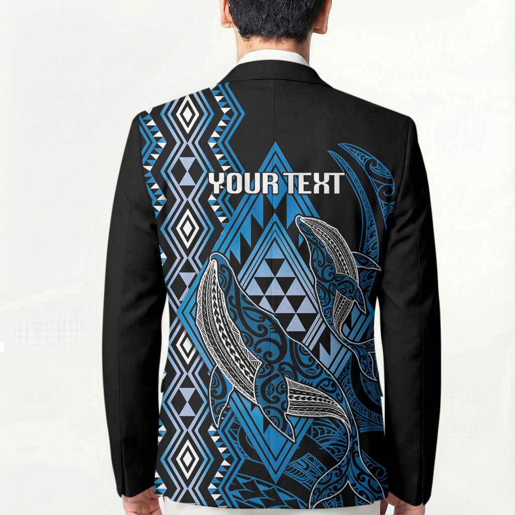 Aotearoa Iwi Ngati Porou Personalised Blazer NZ Maori Humpback Whale Taniko Motifs LT14 - Polynesian Pride