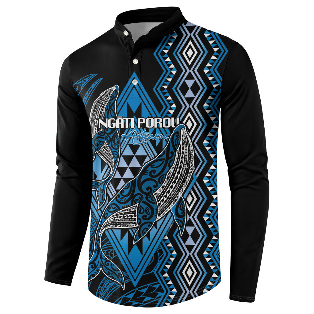 Aotearoa Iwi Ngati Porou Personalised Button Sweatshirt NZ Maori Humpback Whale Taniko Motifs LT14 - Polynesian Pride