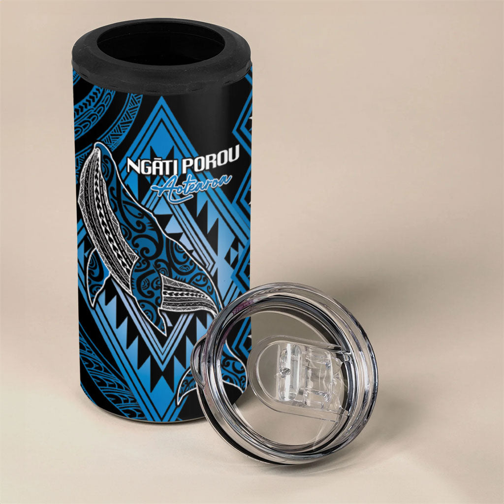 Aotearoa Iwi Ngati Porou Personalised 4 in 1 Can Cooler Tumbler NZ Maori Humpback Whale Taniko Motifs LT14 - Polynesian Pride