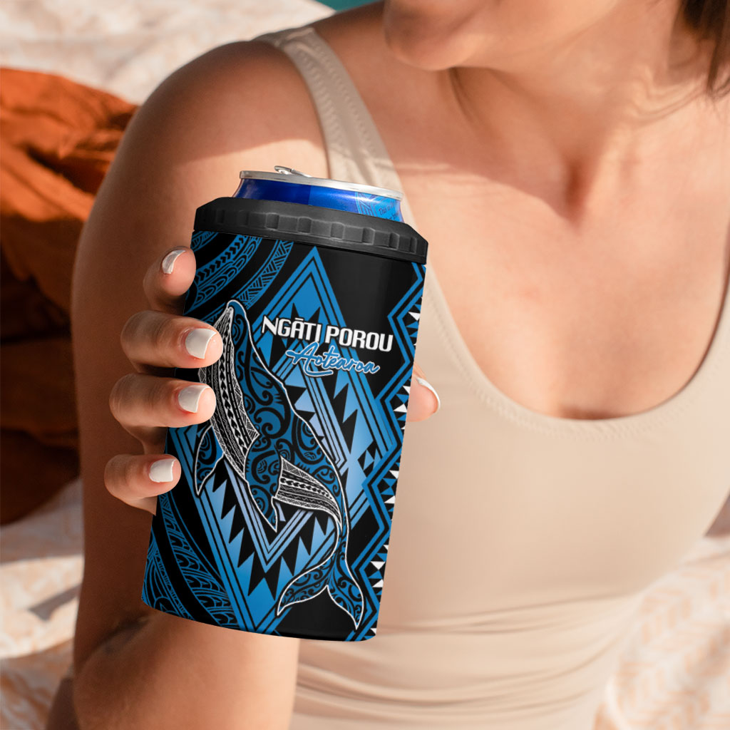 Aotearoa Iwi Ngati Porou Personalised 4 in 1 Can Cooler Tumbler NZ Maori Humpback Whale Taniko Motifs LT14 - Polynesian Pride