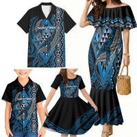 Aotearoa Iwi Ngati Porou Personalised Family Matching Mermaid Dress and Hawaiian Shirt NZ Maori Humpback Whale Taniko Motifs LT14 - Polynesian Pride