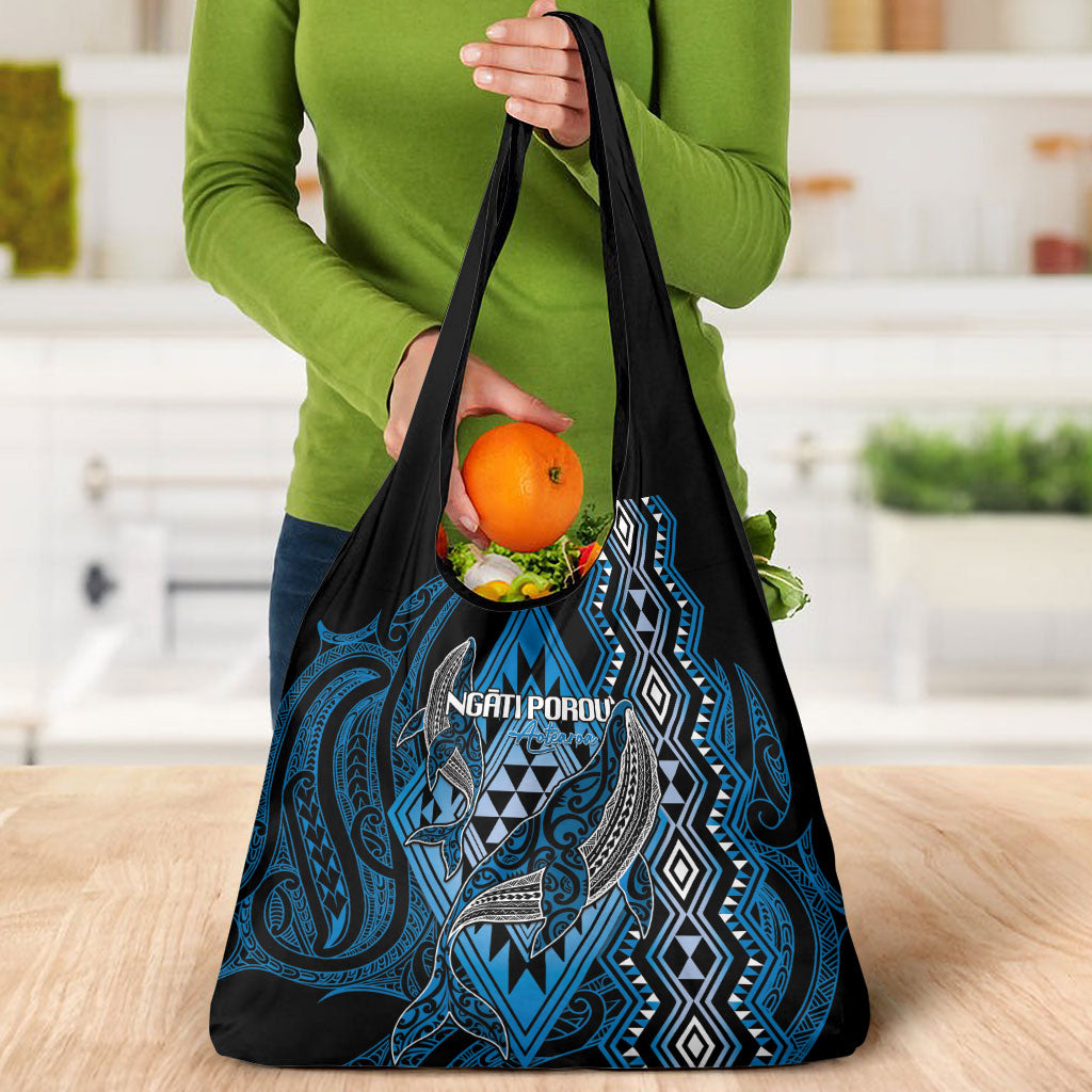 Aotearoa Iwi Ngati Porou Grocery Bag NZ Maori Humpback Whale Taniko Motifs LT14 - Polynesian Pride