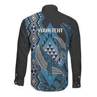 Aotearoa Iwi Ngati Porou Personalised Long Sleeve Button Shirt NZ Maori Humpback Whale Taniko Motifs LT14 - Polynesian Pride