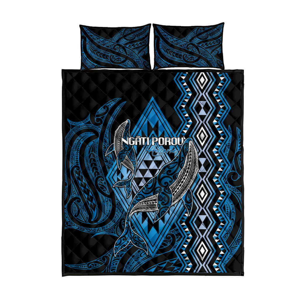Aotearoa Iwi Ngati Porou Quilt Bed Set NZ Maori Humpback Whale Taniko Motifs LT14 - Polynesian Pride
