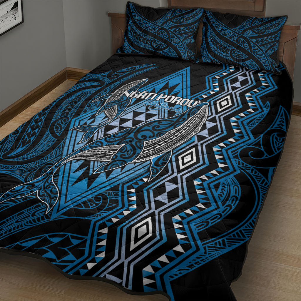 Aotearoa Iwi Ngati Porou Quilt Bed Set NZ Maori Humpback Whale Taniko Motifs LT14 - Polynesian Pride