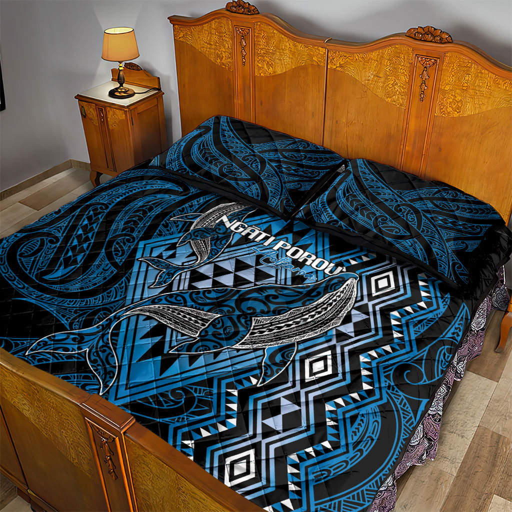 Aotearoa Iwi Ngati Porou Quilt Bed Set NZ Maori Humpback Whale Taniko Motifs LT14 - Polynesian Pride