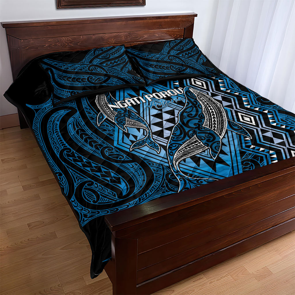 Aotearoa Iwi Ngati Porou Quilt Bed Set NZ Maori Humpback Whale Taniko Motifs LT14 - Polynesian Pride