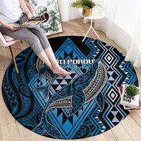 Aotearoa Iwi Ngati Porou Round Carpet NZ Maori Humpback Whale Taniko Motifs LT14 - Polynesian Pride