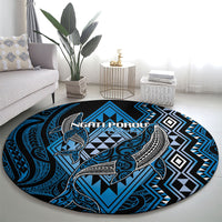 Aotearoa Iwi Ngati Porou Round Carpet NZ Maori Humpback Whale Taniko Motifs LT14 - Polynesian Pride