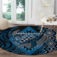 Aotearoa Iwi Ngati Porou Round Carpet NZ Maori Humpback Whale Taniko Motifs LT14 - Polynesian Pride