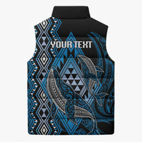 Aotearoa Iwi Ngati Porou Personalised Sleeveless Puffer Jacket NZ Maori Humpback Whale Taniko Motifs LT14 - Polynesian Pride