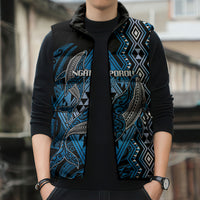 Aotearoa Iwi Ngati Porou Personalised Sleeveless Puffer Jacket NZ Maori Humpback Whale Taniko Motifs LT14 - Polynesian Pride