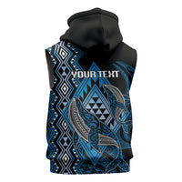 Aotearoa Iwi Ngati Porou Personalised Sleeveless Zip Hoodie NZ Maori Humpback Whale Taniko Motifs LT14 - Polynesian Pride