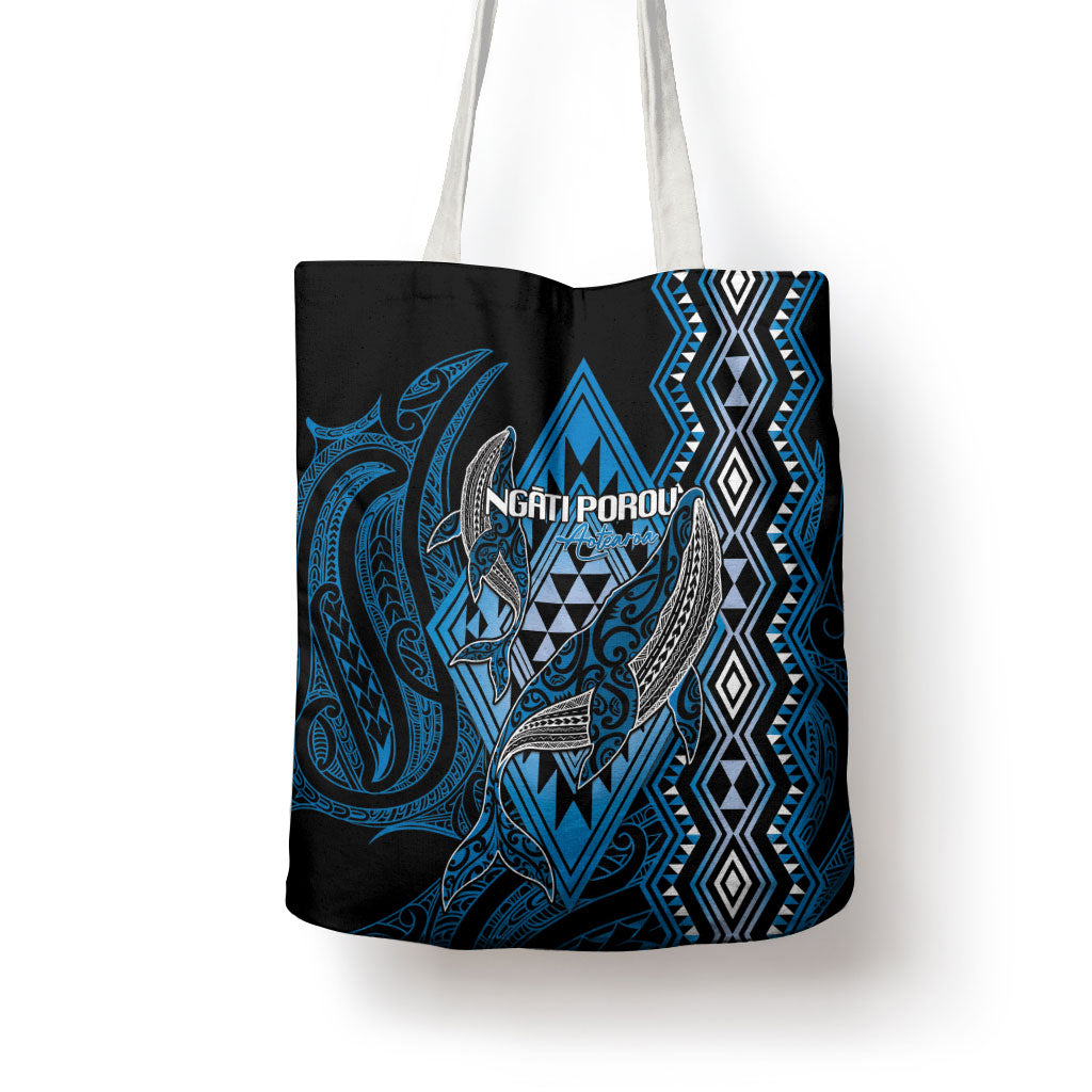 Aotearoa Iwi Ngati Porou Tote Bag NZ Maori Humpback Whale Taniko Motifs LT14 - Polynesian Pride